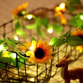 img 1 attached to 🌻 6.5 ft Artificial Sunflower String Light with 20 LEDs - Battery Powered, 8 Modes, Remote Control, Timer - Ideal for Wedding, Valentines Day, Birthday - Home Decor