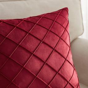 img 2 attached to 🎅 BeBen Pack of 2 Velvet Throw Pillows Sofa Decorative Holiday Christmas Pillow Covers 18x18 Soft Solid Cushion Case for Bedroom Car Outdoors - Red