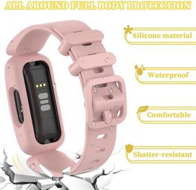 img 3 attached to Veezoom Резинки совместимые с Fitbit Ace 3 для детей 6+: Мягкий 🌈 Силиконовый Водонепроницаемый Браслет-аксессуар, Цветные Спортивные Ремешки для Fitbit Ace 3 для мальчиков и девочек