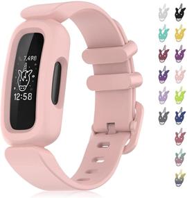 img 4 attached to Veezoom Резинки совместимые с Fitbit Ace 3 для детей 6+: Мягкий 🌈 Силиконовый Водонепроницаемый Браслет-аксессуар, Цветные Спортивные Ремешки для Fitbit Ace 3 для мальчиков и девочек