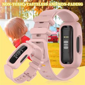 img 2 attached to Veezoom Резинки совместимые с Fitbit Ace 3 для детей 6+: Мягкий 🌈 Силиконовый Водонепроницаемый Браслет-аксессуар, Цветные Спортивные Ремешки для Fitbit Ace 3 для мальчиков и девочек