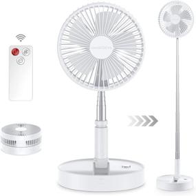 img 4 attached to 🌬️ SmartDevil 2-in-1 Folding Portable Stand Fan - Remote Control, 4 Speeds, 7200 mAh Battery - Home, Office, Travel, Camping