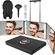 trifold self haircut mirror with led lights and height adjustable 360° viewing for easy hair cutting - rechargeable! логотип