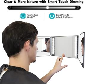 img 2 attached to Trifold Self Haircut Mirror with LED Lights and Height Adjustable 360° Viewing for Easy Hair Cutting - Rechargeable!