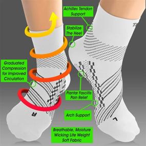 img 2 attached to 🧦 TechWare Pro Plantar Fasciitis Socks: Ankle Compression for Women & Men - Achilles Tendonitis Brace & foot Arch Support