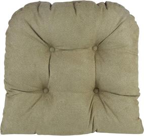 img 2 attached to 🪑 Klear Vu Twillo Large Overstuffed Non-Slip Gripper Chair Pad Cushion, 17" x 17", Thyme 2-Pack: Enhanced Comfort for Chairs with Secure Grip