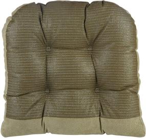 img 1 attached to 🪑 Klear Vu Twillo Large Overstuffed Non-Slip Gripper Chair Pad Cushion, 17" x 17", Thyme 2-Pack: Enhanced Comfort for Chairs with Secure Grip
