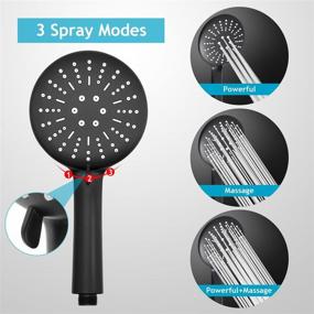 img 1 attached to 💧 XaGai 8 Inch Rain ShowerHead with 11 Inch Extension Arm - High Pressure Handheld Shower Head Combo, 3 Spray Settings, 60'' Hose, Adhesive Bracket - Matte Black