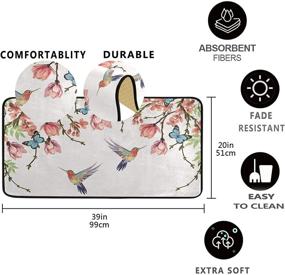 img 2 attached to Коврики Hummingbird: коврик Butterfly размером 39 X 20 дюймов для комфорта и снижения усталости, противоскользящий ковровый коврик против пятен от масла – отличное декоративное решение для дома, ванны или открытого пространства!