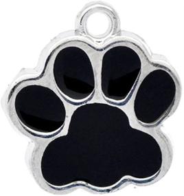 img 1 attached to 🐾 Housweety 10PCs Silver Tone Black Enamel Dog Paw Pendants - 18x17mm, Ideal for Jewelry Making