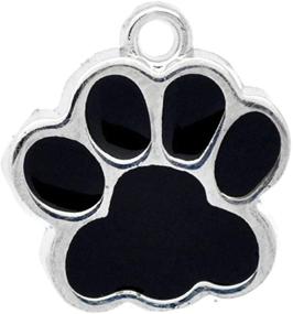 img 4 attached to 🐾 Housweety 10PCs Silver Tone Black Enamel Dog Paw Pendants - 18x17mm, Ideal for Jewelry Making