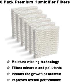 img 2 attached to 🌬️ 6 Pack Lxiyu Humidifier Wicking Filter Replacement for Honeywell Filter T, HEV615 & HEV620 Humidifier, Compatible with HFT600 Filter