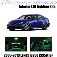 xtremevision интерьерный светодиод для lexus is250 is350 isf 2006-2013 (14 штук) зеленый комплект светодиодов для интерьера с инструментом для установки. логотип