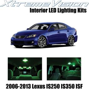 img 4 attached to XtremeVision интерьерный светодиод для Lexus IS250 IS350 ISF 2006-2013 (14 штук) Зеленый комплект светодиодов для интерьера с инструментом для установки.