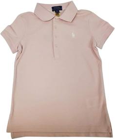 img 2 attached to 👕 Поло RL для девочек старше 8 лет (8-20) Polo Shirt с изображением пони - размер S (7), Легкий оттенок розового (белый пони)