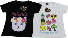 img 1 attached to 👚 Pack of 2 Adorable Graphic T-Shirts for Girls - Perfect for Loving Souls