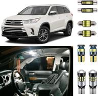 🚗 upgrade your toyota highlander: autogine 13 piece white interior led lights kit (2014-2019) - super bright 6000k bulbs package with install tool logo