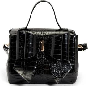 img 4 attached to Elegant Leather Fashion Satchel Handbag Women's Handbags & Wallets in Satchels