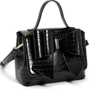 img 3 attached to Elegant Leather Fashion Satchel Handbag Women's Handbags & Wallets in Satchels