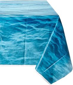 img 2 attached to 🌊 108-inch Plastic Tablecloth with Ocean Waves Design