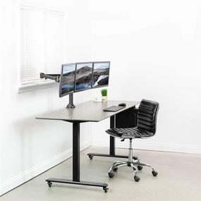 img 3 attached to VIVO Triple Monitor Desk Mount Stand - 23-32 inch LED LCD Screens, Heavy Duty, Fully Adjustable Tilt, Swivel, Rotation - STAND-V103