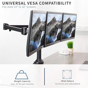 img 2 attached to VIVO Triple Monitor Desk Mount Stand - 23-32 inch LED LCD Screens, Heavy Duty, Fully Adjustable Tilt, Swivel, Rotation - STAND-V103