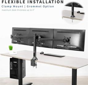 img 1 attached to VIVO Triple Monitor Desk Mount Stand - 23-32 inch LED LCD Screens, Heavy Duty, Fully Adjustable Tilt, Swivel, Rotation - STAND-V103