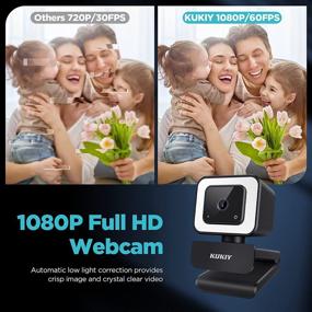 img 3 attached to FHD Webcam: KUKIY 1080p/60fps Streaming Webcam with Adjustable Ring Light and Tripod, 3-Level Brightness Adjustment, Dual Stereo Microphones for Live Streaming, Video Recording, YouTube, Skype, Twitter, Zoom