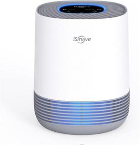 img 4 attached to isinlive H13 HEPA Air Purifier for Home, Removes Pet Dander, Dust, 🏠 Pollen, Smoke Odors, 430ft² Coverage Area, Low Noise, Sleep Mode, Night Light (California Available)