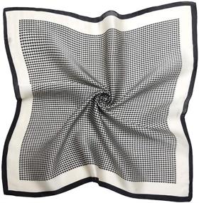 img 2 attached to 🧣 Sophisticated Style: 27 inch Silk Feeling Scarf Square Satin Head Scarf - Perfect Fashion Accessory for Women