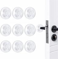 🚪 clear door stopper wall protector - 9 pcs reusable adhesive bumper, rubber door stops with shock absorbent wall shield for door handles logo
