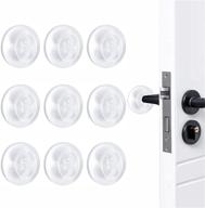 🚪 clear door stopper wall protector - 9 pcs reusable adhesive bumper, rubber door stops with shock absorbent wall shield for door handles логотип