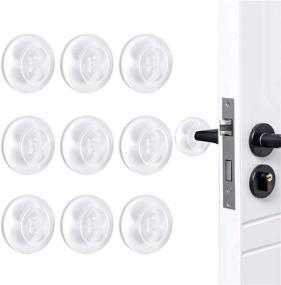 img 4 attached to 🚪 Clear Door Stopper Wall Protector - 9 Pcs Reusable Adhesive Bumper, Rubber Door Stops with Shock Absorbent Wall Shield for Door Handles