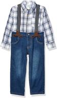 👦 stylish little me boys woven pant sets: fashionable and comfortable choices for your little gentlemen logo