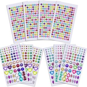 img 3 attached to 💎 Anezus 1126Pcs Self-Adhesive Rhinestone Stickers: Stunning Crystal Gem Stickers for Nail, Body, Makeup & Festival - Assorted Sizes & Shapes (10 Sheets)