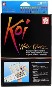 img 3 attached to 🎨 Koi Watercolor Kit, Sakura Pocket Set - Pack of 1, 48 Vibrant Colors