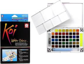 img 4 attached to 🎨 Koi Watercolor Kit, Sakura Pocket Set - Pack of 1, 48 Vibrant Colors