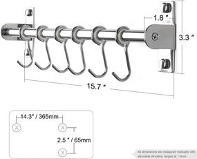 img 2 attached to Maximize Kitchen Storage with Stainless Steel Sliding 🔧 Hooks and Utensil Holder: Organize Tools, Pots, Pans, and More!