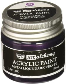 img 2 attached to Prima Marketing Finnabair Art Alchemy Acrylic Paint, Metal Dark Velvet - Vibrant 1.7 fl. oz Color for Creative Projects