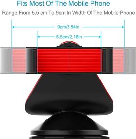 img 2 attached to Arteck Universal Car Mount Holder for iPhone 13, 13 Pro, 13 Mini, 12, 11, Xs, SE & Android Cellphones - 360° Rotation, Windshield/Dash Mount for Mobile Phones & GPS