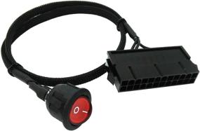 img 4 attached to 💡 COMeap 24 Pin ATX Red LED Power On/Off Switch Jumper Bridge Adapter Braided Cable - 21.5-inch(55cm): Enhance Your PC's Control and Aesthetics with this Premium Component