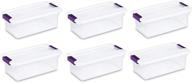 📦 sterilite 17511712 6-quart clearview latch box with plum handles - 6-pack: organize and store with clarity логотип