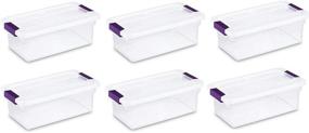 img 2 attached to 📦 STERILITE 17511712 6-Quart Clearview Latch Box with Plum Handles - 6-Pack: Organize and Store with Clarity