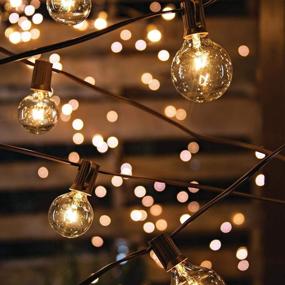 img 2 attached to 🌟 Waterproof 50Ft G40 Outdoor Patio String Lights for Backyard Wedding, Deck & Home Decor – Connectable Brown Wire, 53 Clear Globe Bulbs with E12 Base – Ideal Christmas String Lights