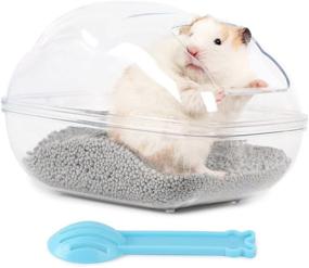 img 3 attached to 🐹 Premium Transparent Hamster Sand Bath Container Set with Scoop - Ideal Cage Accessories for Small Pet Animals