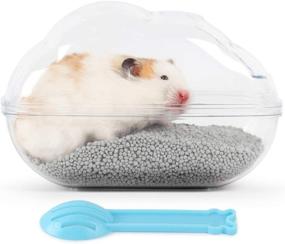 img 4 attached to 🐹 Premium Transparent Hamster Sand Bath Container Set with Scoop - Ideal Cage Accessories for Small Pet Animals