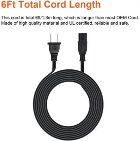 img 1 attached to 🔌 UL Listed POWSEED 6ft Polarized AC Power Cable for Sony PlayStation, Vizio TV, Arris Router, Bose Speaker & More