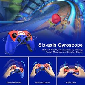 img 3 attached to Nintendo Switch/Switch Lite/Switch OLED Wireless Controller with 🎮 Turbo, Motion, Vibration Function, Wake-Up - Blue & Red