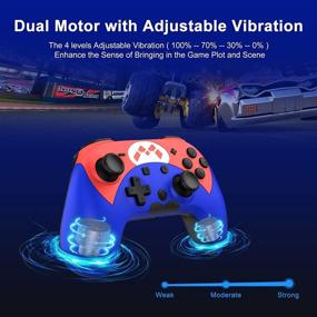 img 1 attached to Nintendo Switch/Switch Lite/Switch OLED Wireless Controller with 🎮 Turbo, Motion, Vibration Function, Wake-Up - Blue & Red