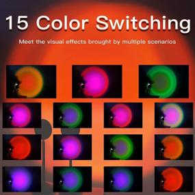 img 1 attached to 🌅 KAKIWA Sunset Lamp: Vibrant 15 Colors & Dynamic Modes | Remote Controlled USB Night Light for Home, Party, and Photo Vlogs